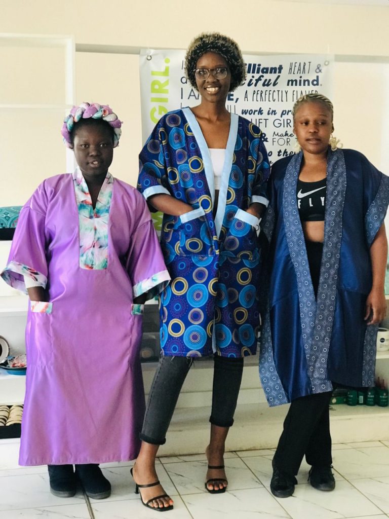 Girls from the SwaziSheroes Program in Eswatini with their kimonos
